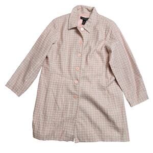 Dialogue Jacket Pink Tweed Collared Lined Coat Size 18W